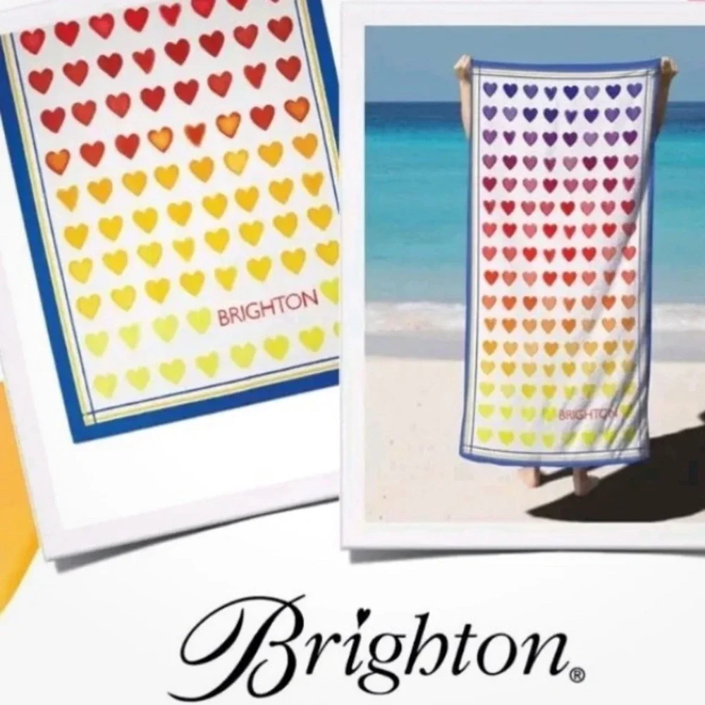 SALE half off Brighton Ombré Heart Pattern Beach Towel 60” X 30” msrp $48 - Picture 1 of 4